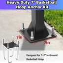IRENPORU 7" Basketball Hoop Anchor Kit Universal Ground Mount