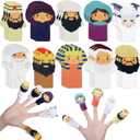 Outus 30 Pcs Passover Finger Plagues Puppet Kit Felt Plagues Finger Puppets for Pesach Seder Celebration Festival Party Supplies, 10 Styles (Passover Characters)