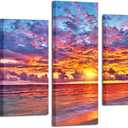 KREATIVE ARTS - 5 Pieces Modern Canvas Painting Wall Art Colorful Sunset Over Ocean on Maldives Seascape Picture Print On Canvas Giclee Artwork For Wall Decor (Large Size: L 60'' x H 32'')