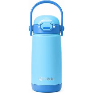 Fimibuke Kids Insulated Water Bottle with Straw Lid & Handle - 14oz BPA FREE 18/8 Stainless Steel Metal Tumbler Leak Proof Double Wall Vacuum Kids Cup Toddler Water Bottle for School Boys Girls