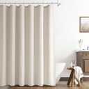 Naturoom Apricot Linen Shower Curtain, Cloth Textured Fabric Shower Curtain Set with Hooks, Simple Elegant Modern Farmhouse Country Ultra Thick Bath Curtains for Bathroom,Water Repellent,72x84 (72"W x 84"L (Pack of 1))