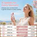 Handheld Portable Fan with Misting,High-Speed Brushless Motor,Ultra Long Lasting Rechargeable Battery,Personal Fans Portable Rechargeable,Suitable for Travel,Camping, Beach and Office Desk,Gift (PINK)