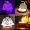 2 x Cello Porcelain Tealight Holder Dome - Best Sister Design with 3D Projection Image & Message Scented Unscented LED Candle Wax Warmer Love Gifts Ornament for Bedroom Home Birthday Present Dad Brother