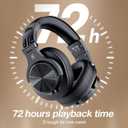 OneOdio A70 Bluetooth Over Ear Headphones, Wireless Headphones with 72H Playtime, Hi-Res, Built-in Mic, 3.5mm/6.35mm Wired Audio Jack for Studio Monitor & Mixing DJ Guitar AMP, Computer PC Gaming