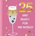 5 x OJsensai Happy 25th Birthday Card Gifts for Daughter Niece Women,5x7inch | 25 Year Old Bday Decoration for Sister Friend Bestie,Heartfelt Inside Message, Idea for Party and Celebration，Pink Envelope