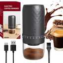 Portable Electric Coffee Grinder, 40 Adjustable Settings Small Electric Burr Coffee Bean Grinder, Mini Rechargeable Espresso Grinder for Travel, Camping, Home, and Office
