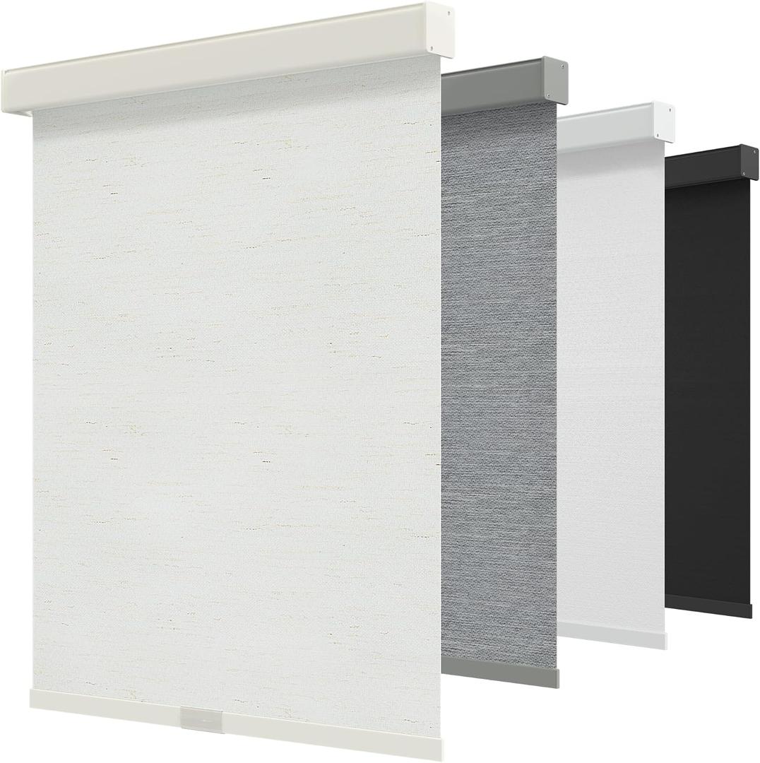 GENIMO Cordless Blackout Roller Shades, 45" W X 72" H, Linen Beige