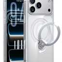 TORRAS 360 Magnetic Stand for iPhone 17 Pro Max Case, Fit for MagSafe, NonYellowing Clear Case for iPhone 17 Pro Max Phone Case with Kickstand & Camera Control, Hard PC Protection, Q3 Spin