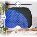 Blue Gel TPU Seat Cushion Large Contoured Honeycomb Cooling Gel Cushion for Long Sitting, Pressure Relief for Tailbone & Sciatica, Non-Slip Washable Cover 18.89 x 14.96 in