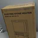 Electric Fireplace Stove Heater - Freestanding Fireplace Heater for Indoor Use with Realistic 3D Flame, Adjustable Thermostat & Remote, Quiet, Timer for Living Room and Bedroom (Matte Black)