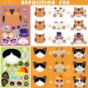 5 x Jovial & Joyful 36 Sheets Create Your Own Cat Stickers, Multicolor Cartoon Cat Themed Kids Stickers, Vinyl Material, Perfect for Scrapbook, Laptop, Water Bottle, Paper, Plastic, Glass Surfaces