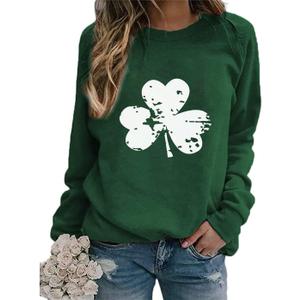 Irish Lucky St Patricks Day Sweatshirts Womens Vintage Leprechaun Graphic Tees (X-Large, Green-4)