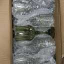 7OZ Plastic Wine Glasses, Reusable Vintage Goblets Unbreakable Drinking Glasses Crystal Water Cups Champagne for Wedding, Parties (24, Light Green), 2.65 Inches X 6.6 Inches