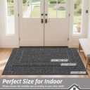 BEQHAUSE Dirt Trapper Door Mat 32" x 72", Non-Slip Washable Doormats Entrance Mat, Dirt Resistant and Absorbent Welcome Mat, Low Profile Floor Mats for Front Back Door and Entryway, Charcoal