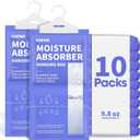 Ksend Moisture Absorbers 10 Pack, 9.8 Oz Compact Dehumidifier Bags & Packs, Moisture Hanging Bag, Humidity Absorbers, Closet Deodorizer Against Musty Odors, 11.8'' x 6.3''