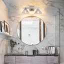 2-Light Bathroom Vanity Light 17.5" Brushed Nickel Bathroom Light Fixture E26 Base, Modern Mirror Light for Vanity Lighting fixtures