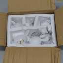 Easter Decorations Decor: 6pcs White Resin Easter Bunny Eggs Set Table Centerpiece, Cute Rabbit-Eared Easter Eggs for Spring Easter Basket Home Office Table Shelf Party Decor, Gifts for Kids