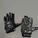 Football Gloves for Youth Kids, Non-Slip Breathable Receiver Gloves for Teens, School Training (Black), Youth- Medium