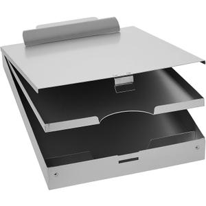 Amazon Basics Metal Storage Clipboard, Three-Tier, Pack of 10, letter size, Silver