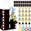 Gueevin 52 Pcs Race Car Party Favors Race Car Birthday Party Supplies Include 12 Racetrack Goodie Bags Mini Trophies Thank You Cards 4 Ribbons for Racing Goodie Bags Stuffers Birthday Decorations