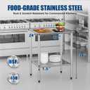 Stainless Steel Table for Prep & Work, 24x30Inches, Metal Commercial Heavy Duty Table with Adjustable Under Shelf and Foot for Restaurant, Home and Hotel, Metal Weather Resistant