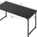 Huuger Computer Desk, 55 Inch Home Office Desk, Gaming Writing Work from Home Study Desk, Large Legroom, Sturdy Metal Frame, Modern Simple, Black, 54inch