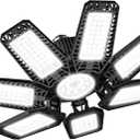 LED Garage Light - 200W 20000LM 6500K LED Garage Ceiling Lights with 7+1 Adjustable Panels, Shop Lights Screw in E26 E27 Bulb Socket for Workshop, Storage Room, Basement, Warehouse