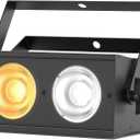 Stage Lights, 120W COB Spotlights LED Par Can Blinder Lights, 2 in 1 Cool White & Warm White DMX512 Sound Activated Audience Uplights for Events Party Wedding Theater Church Concert Dance 1Pc