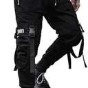 Ambcol Men's Joggers Punk Cargo Baggy Techwear Hip Hop Harem Streetwear Tactical Track Pants, XS