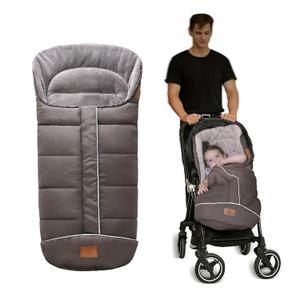 LAT Baby Warm Bunting Bag Universal,Stroller Sleeping Bag Cold Weather,Waterproof Toddler Footmuff(Basic,Grey)