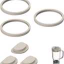 2 x 6 Pack Replacement Silicone Seal & Stopper Set Compatible with Ninja BlendBOSS Blender Tumbler 26OZ, 3 Leak-Proof Gaskets & 3 Spill-Proof Lid Stoppers, Food-Grade BPA-Free O-Ring Parts (Light Gray), (Mix Colors)