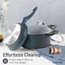 CAROTE 14 Pcs Ceramic Cookware Set, Pots and Pans Set Non Stick with Ceramic Coating, Induction Kitchen Sets (Blue)