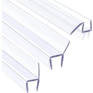 Shower Door Seal Set  Includes 1 PC 36" Bottom Seal and 2 PCs 76" Side Seals for 3/8" (10mm) Glass  Ultra Clear Polycarbonate Shower Door Sweep and Side Seal Kit