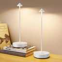 2Pack Cordless Table Lamp Rechargeable, Portable Outdoor LED Table Lamp Waterproof 6000mAh Battery Desk Lamp, 3 Color Stepless Dimming Table Light for Restaurant/Bedroom/Bar/Outdoor Party