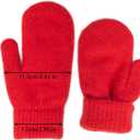 Women's Winter Mittens for Adult Ladies Soft Knitted Gloves Thick Crochet Mittens Cold Weather Accessory(S/M) (Red, M)
