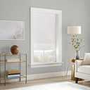Eclipse Drewton Motorized 100% Blackout Cordless 35 in Wide x 64 in Long Textured Roman Shade in White