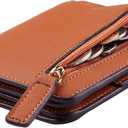 Toughergun Wallet Women Rfid Blocking Small Compact Bifold Luxury Leather Pocket Wallet Ladies Mini Purse with ID Window (13 ReNapa Tan)