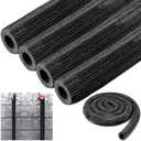 Pangda 4 Pcs 6 ft Pipe Insulation Foam Tube Heat Preservation Insulated Foam Anti Slip Tubing Cover Wrap for Water and Air Conditioning Copper Winter(0.98 x 0.59 x 72 Inch,Black)