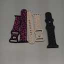 3 Pack Leopard Engraved Bands Compatible with Apple Watch Band 41mm 40mm 38mm 42mm 44mm 45mm 46mm 49mm Women, Soft Silicone Cheetah Embossed Sport Strap for iWatch Series 10 9 8 7 6 5 4 3 2 1 Ultra (DGrey&Black,Black&Hotpink,Starlight&Nude Tan)