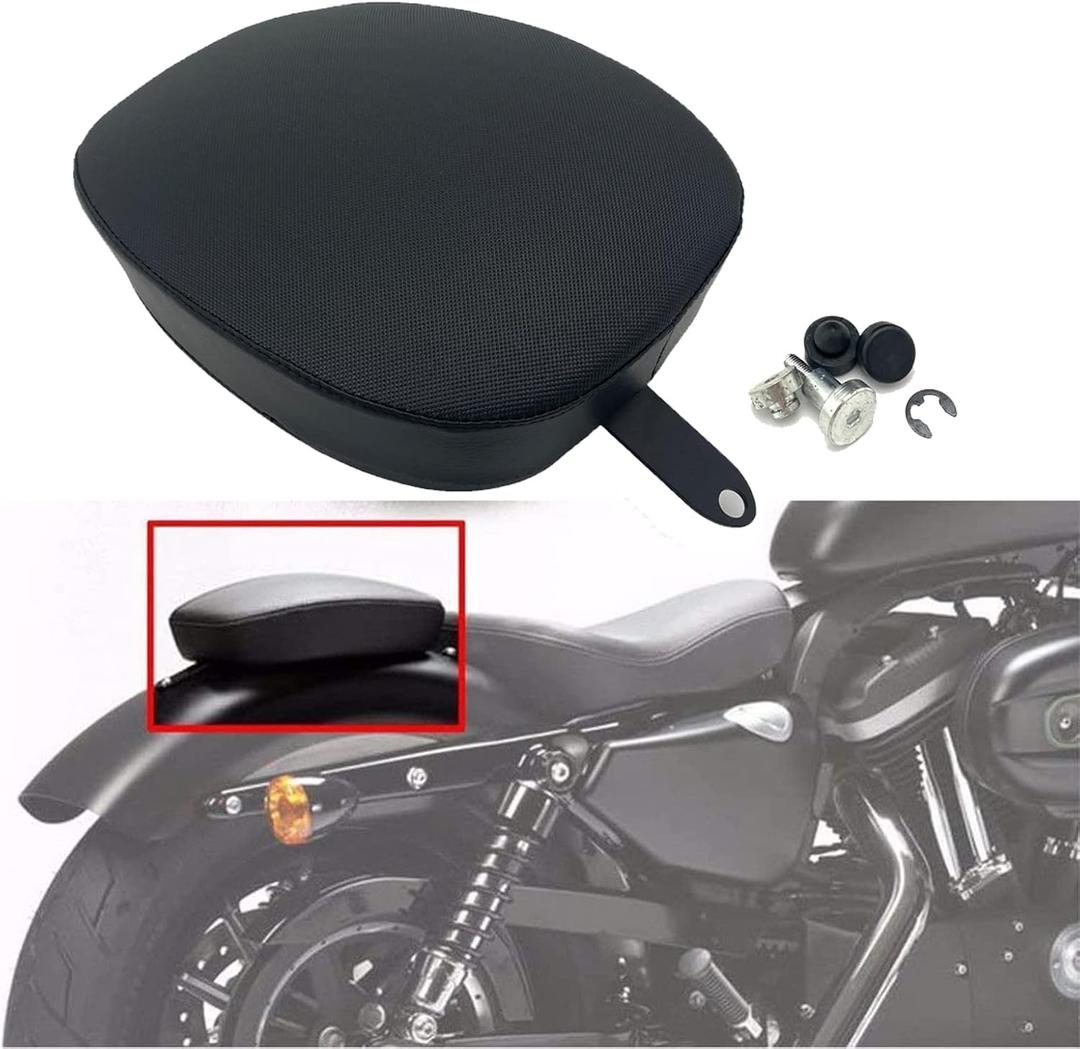 Solo Rear Passenger Seat for Harley Davidson Sportster X48 XL883 XL1200 72 2004-2019 Motorcycle Accessories Leather Pillion Cushion Pad (Black-E)