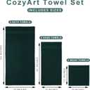 COZYART Deep Forest Green Bath Towel Set, Cotton Towel for Bathroom, Thick Soft Absorbent Bathroom Set of 6 with 2 Bath Towels, 2 Hand Towels, 2 Washcloths, 650 GSM, 6 Piece Towel Set