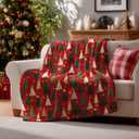 Horaldaily Christmas Sherpa Flannel Blanket Throw, Christmas Red Tree Soft Fuzzy Plush Cozy Fleece Blankets for Couch Sofa Bed Lounging, Ideal Gifts for Kids Adults Wife Self, 50x60