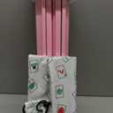Mahjong Racks with Pushers, Pink Wooden American Mahjong Tile Pushers and Racks Set of 4, with White Printed Mahjong Racks Drawstring Bag, Mahjong Accessories (19.68 Inches)