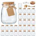 Brajttt Mini Yogurt Jars 30 Pack, 7 oz Glass Favor Jars with Cork Lids, Pudding Containers with Lids, Mason Jar Wedding Favors Honey Pot with Label Tags and String