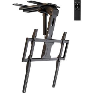 Motorized Ceiling TV Mount with Remote for 37-75‘’ TVs, Flip Down, Black