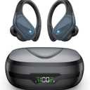 TWS BX 17 Bluetooth 5.3 Wireless Earbuds 48hour Playtime HiFi Headphones Over-Ear Headset Sports IPX7 Waterproof Built-in Microphone Digital Power LED Display Powerful Stereo Bass Earphone (Black)
