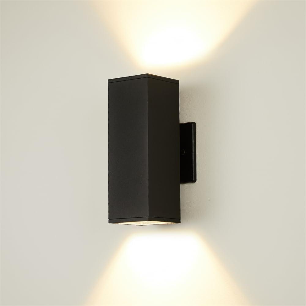Outdoor Wall Lights, Up Down Porch Lights, Modern Exterior Light Fixture, Waterproof Anti-Rust Outdoor Wall Sconce,14w,Matte Black (BD001)