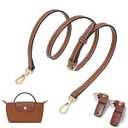 KOMHPS Purse Straps Replacement, Leather Handbag Crossbody Shoulder Strap Adjustable for Longchamp Bag Women(Cognac Gold)