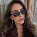 Retro Rectangle Sunglasses for Women Trendy Vintage Cool Rectangular Shades Fashion Small Square Frame