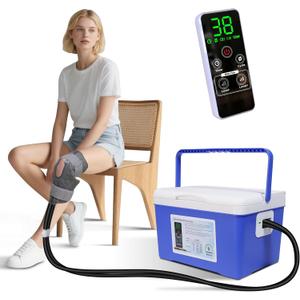 Cold Therapy Machine, Built-in 3000mAh Battery, Cold Therapy for Knee Replacement, Ice Machine for Knee After Surgery, Cryotherapy Systems Suitable for Home use, (Blue)